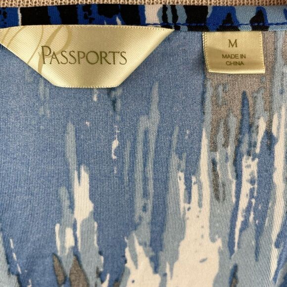 Passports Half Sleeve Blouse Top Size M EUC - Picture 6 of 7